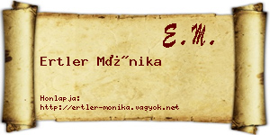 Ertler Mónika névjegykártya