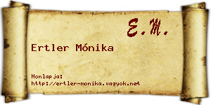 Ertler Mónika névjegykártya